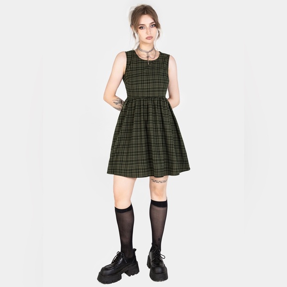 Disturbia Sabine Check Mini Skater Dress US 2 / UK 6 - Picture 3 of 7